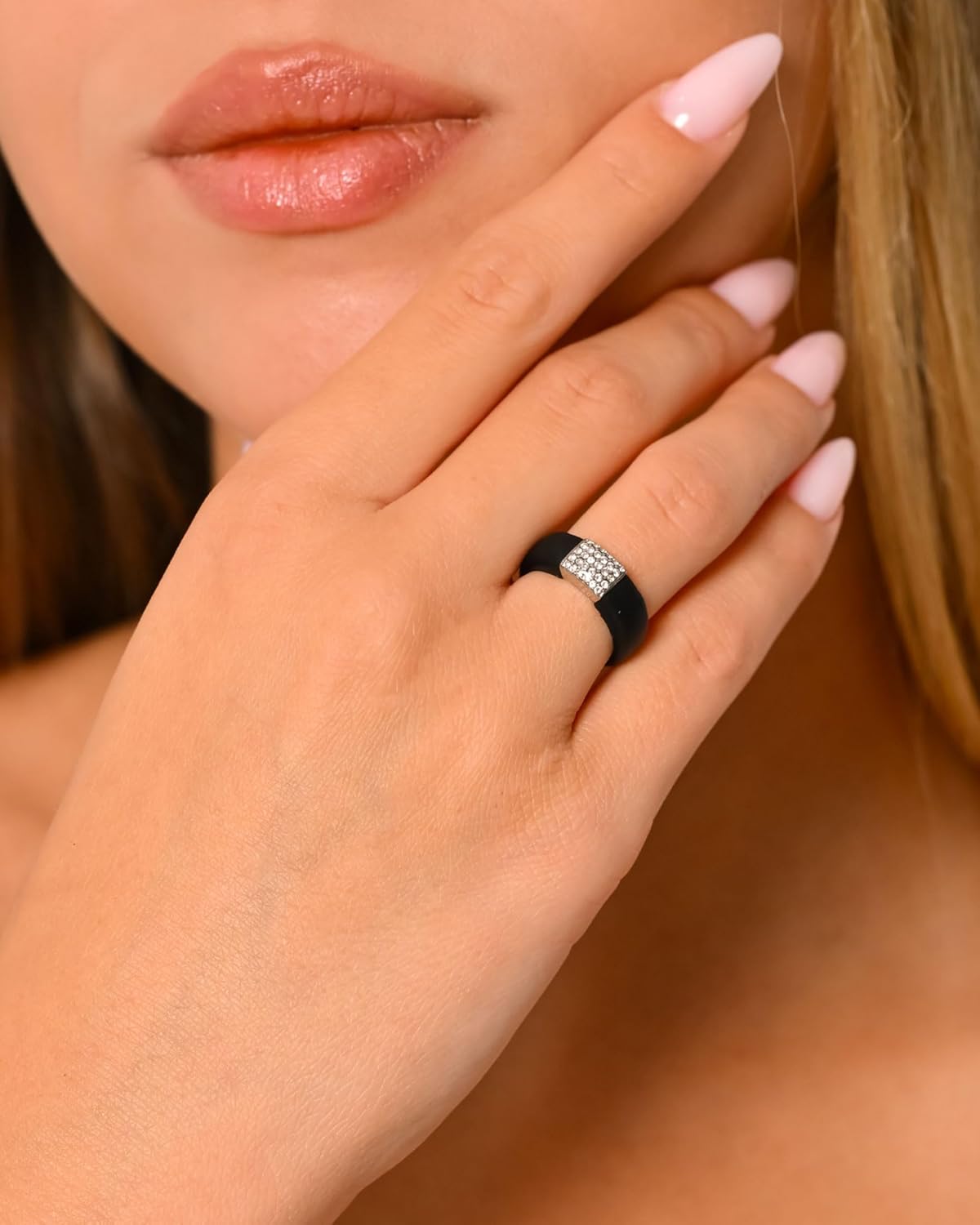 Rinfit Womens Silicone Wedding Ring - Engagement Ring for Women - Promise Rings for Her with Cubic Zirconia Stones - Patented Design - Image 8