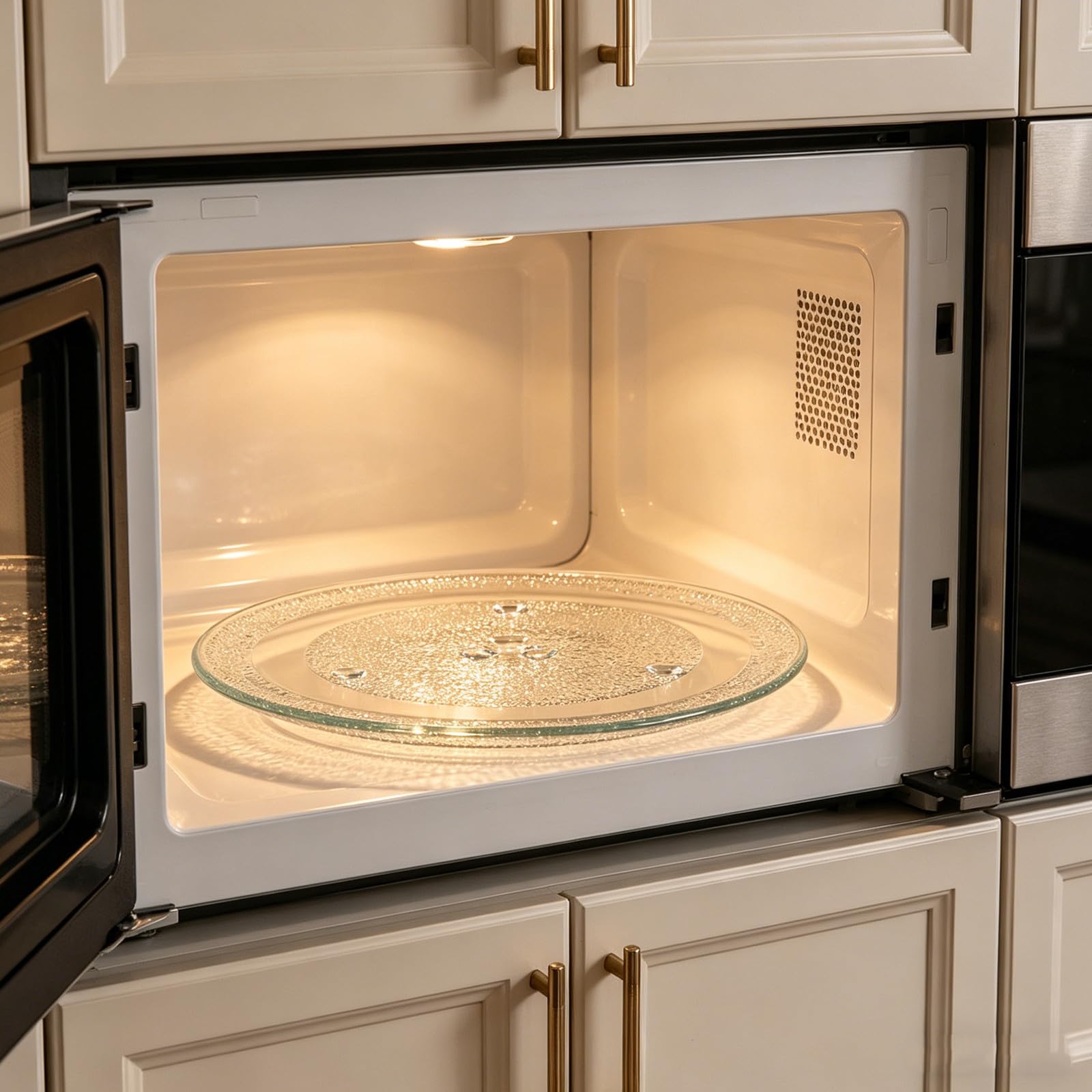 ULTECHNOVO Plato Giratorio de Vidrio Superficie Fácil de Limpiar y Suave para Microondas Adecuado para Cocinar en Horno y Uso en Cocina