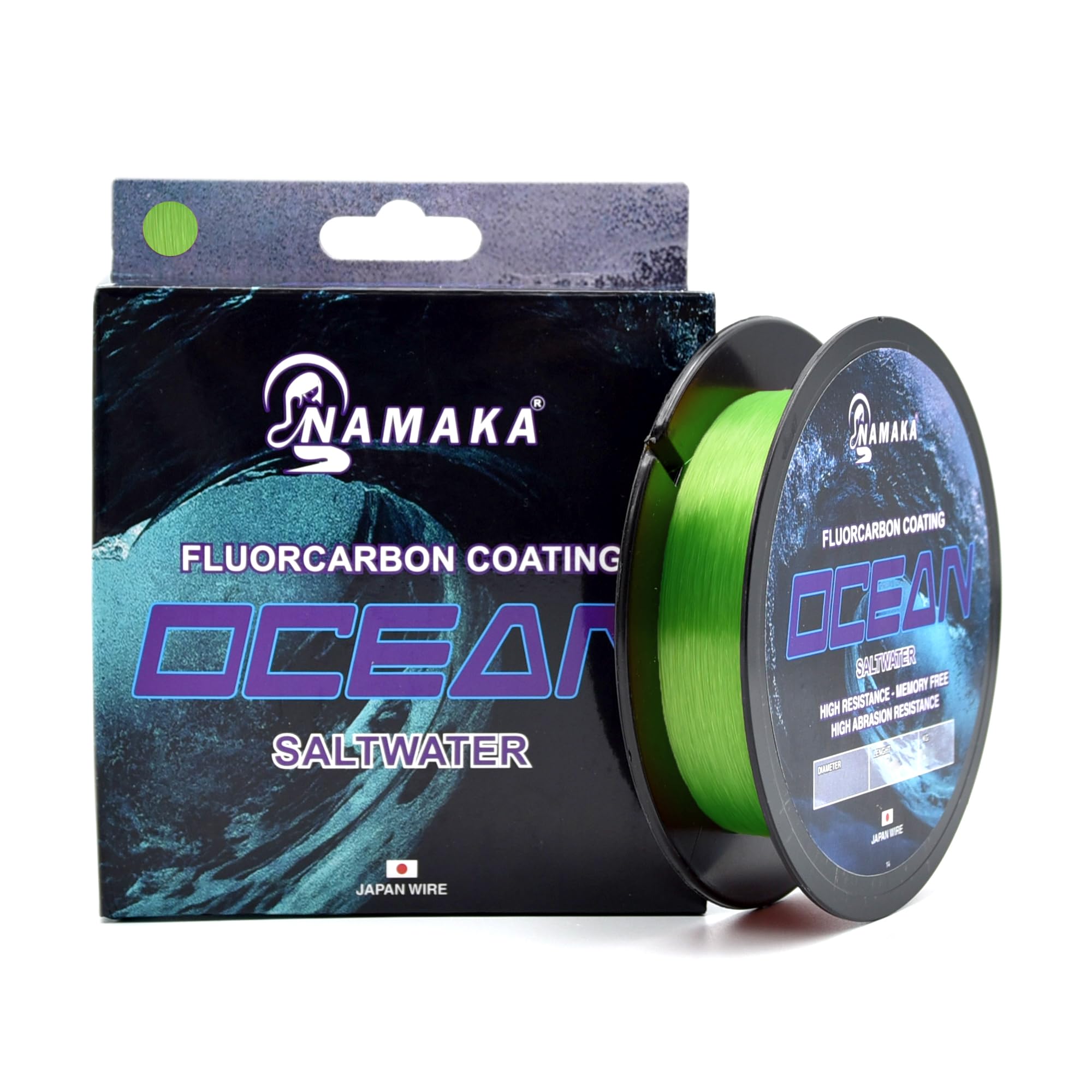 Namaka Ocean - Filo da Pesca Florocoated Monofilo Alta Resistenza, Basso Allungamento, Anti Abrasione, Invisibile in Acqua - 300 o 600mt - Saltwater, Surfcasting, Spinning, Barca, Egi - VARI COLORI