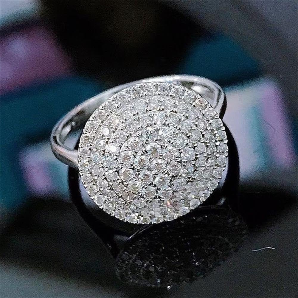 RKKOJJO 925 Sterling Silver Cubic Zirconia Ring Diamond Ring Engagement Ring Wedding Band Rings for Women - Image 3