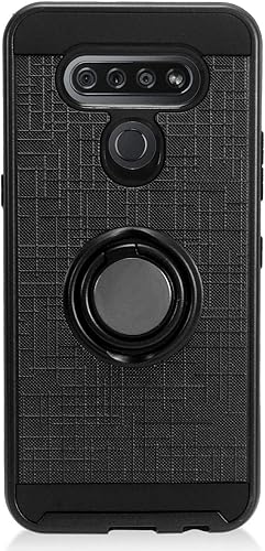 Miniatura 5 de Para LG K51, LG Reflect (LM-K500) - Funda híbrida con soporte de anillo - RS2 Negro