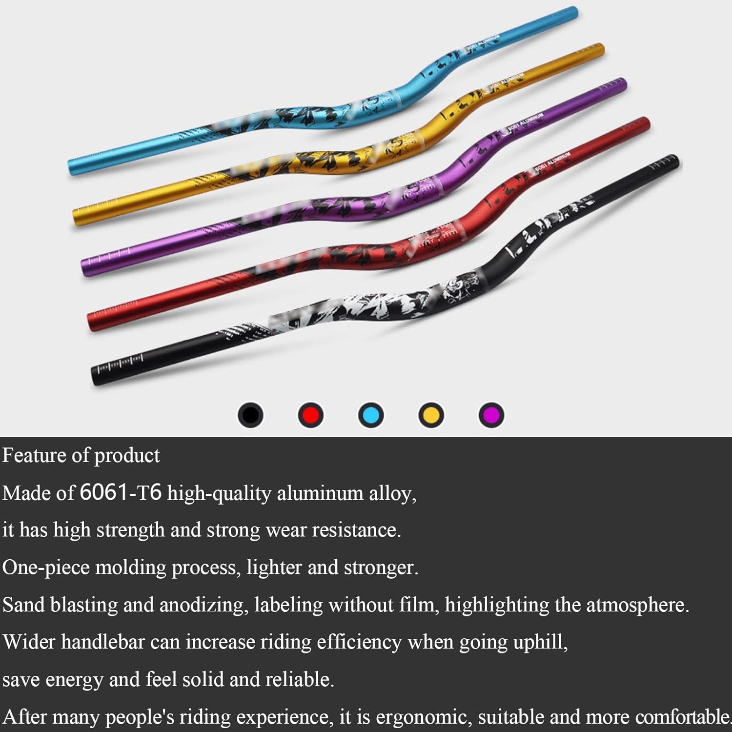Mountain Bicycle Handlebar, Lightweight Aluminum Alloy Mountain Bicycle Extra Long Handlebar 31.8Mm 720Mm Riser Bar