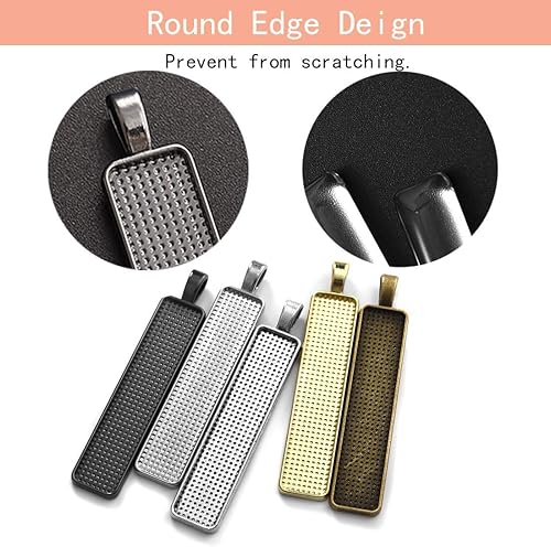 Miniatura 7 de DROLE Juego de 180 piezas de bandeja colgante de colores mixtos, configuración de cabujón rectangular y azulejos de cúpula de cabujón de vidrio