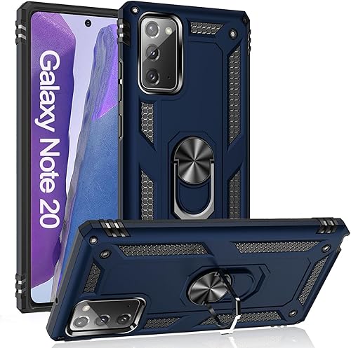 Note 20 - Funda para Samsung Galaxy Note 20, con anillo de soporte, soporte ajustable, grado militar, protección resistente, a prueba de golpes,