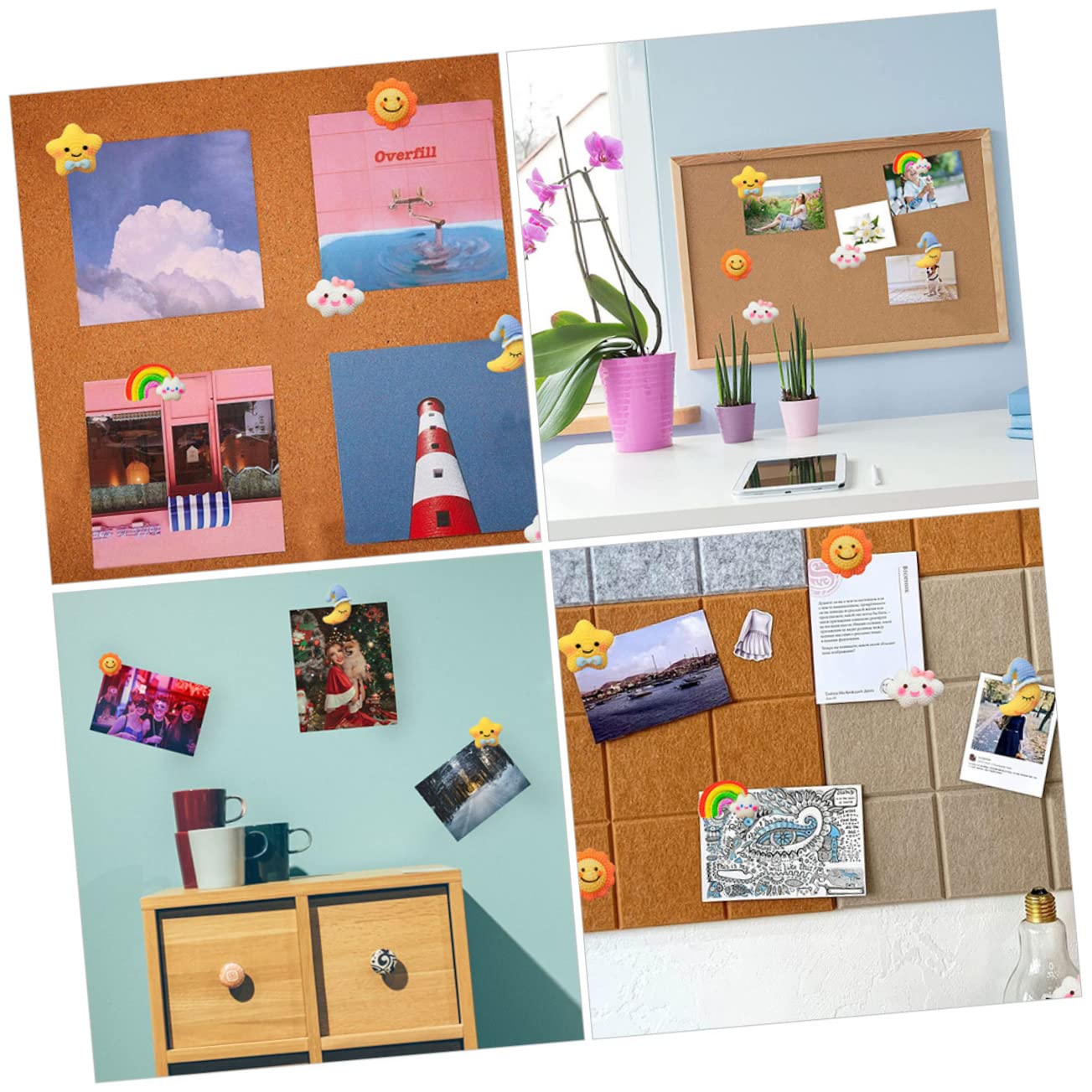 SHINEOFI 90stücke Wanddekorations-pinnnadeln Niedliche Resin-pushpins Mond Und Sternenform Dekorative Stecknadeln Für Pinnwände Korktafeln Und -projekte