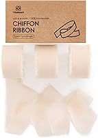 Vista 15 de Vitalizart Juego de Cintas de Seda de Gasa de Colores Mixtos de 1 pulgada x 75 yardas, 5 yardas x 15 rollos de tela con flecos para invitaciones