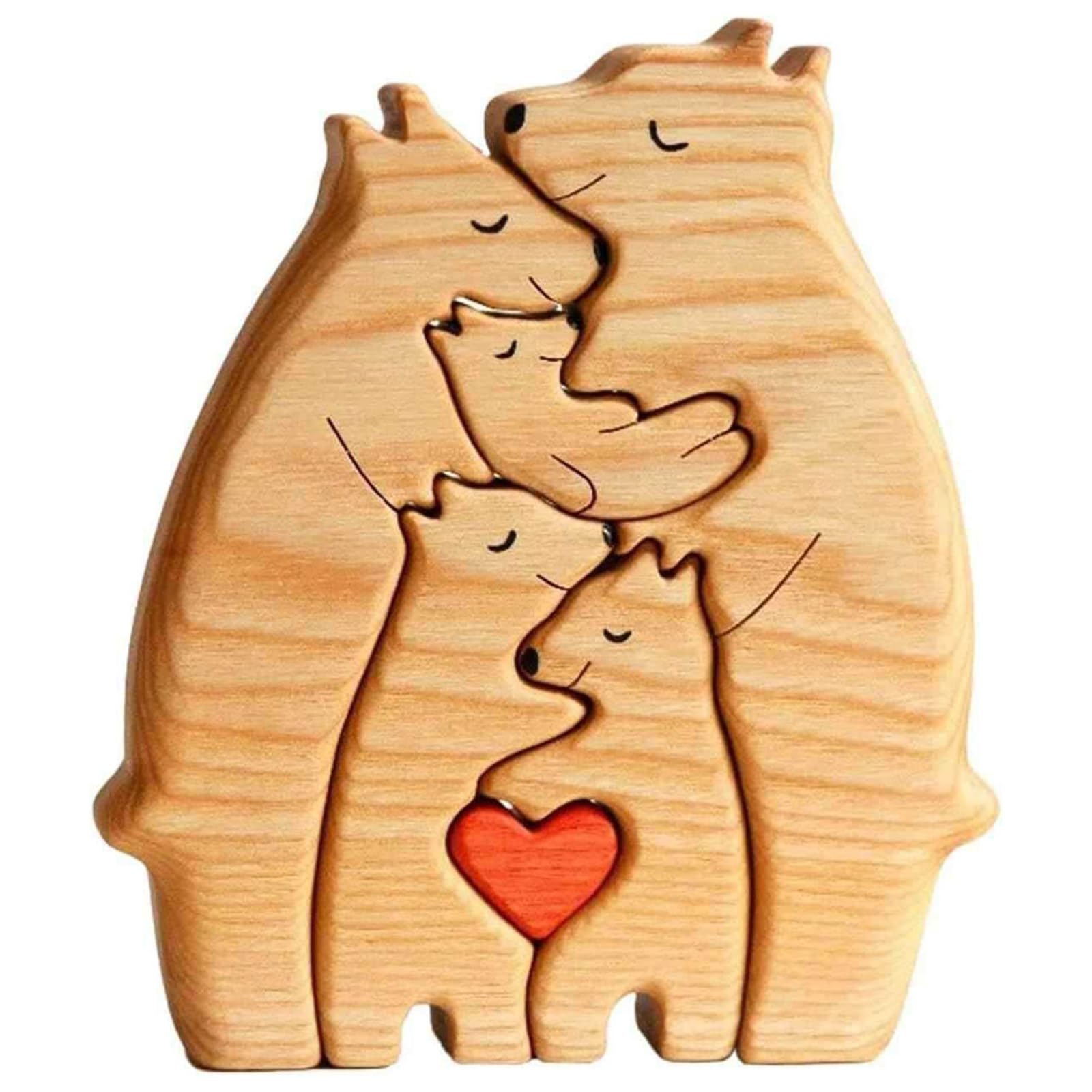 1 Piezas Madera Rompecabezas, Personalizado Bearwooden Art Puzzle Decoración, Rompecabezas del Arte para Navidad, Regalos de Cumpleaños, Mamá, Papá, Ideas de Regalos para el Hogar