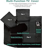 Vista 5 de SunPatio Funda para TV al aire libre, cubierta de pantalla impermeable y resistente a la intemperie, se adapta a la mayoría de monturas y soportes