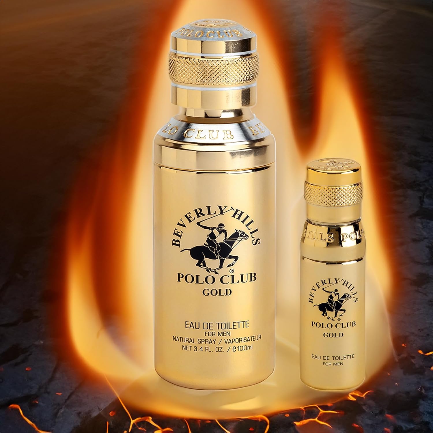 Beverly Hills Polo Club Gold Men's Eau De Toilette Cologne Bonus Pack - Captivating, Long-Lasting Fragrance for Him - 3.4oz Full Size + 0.5oz Travel Spray Set - Image 5