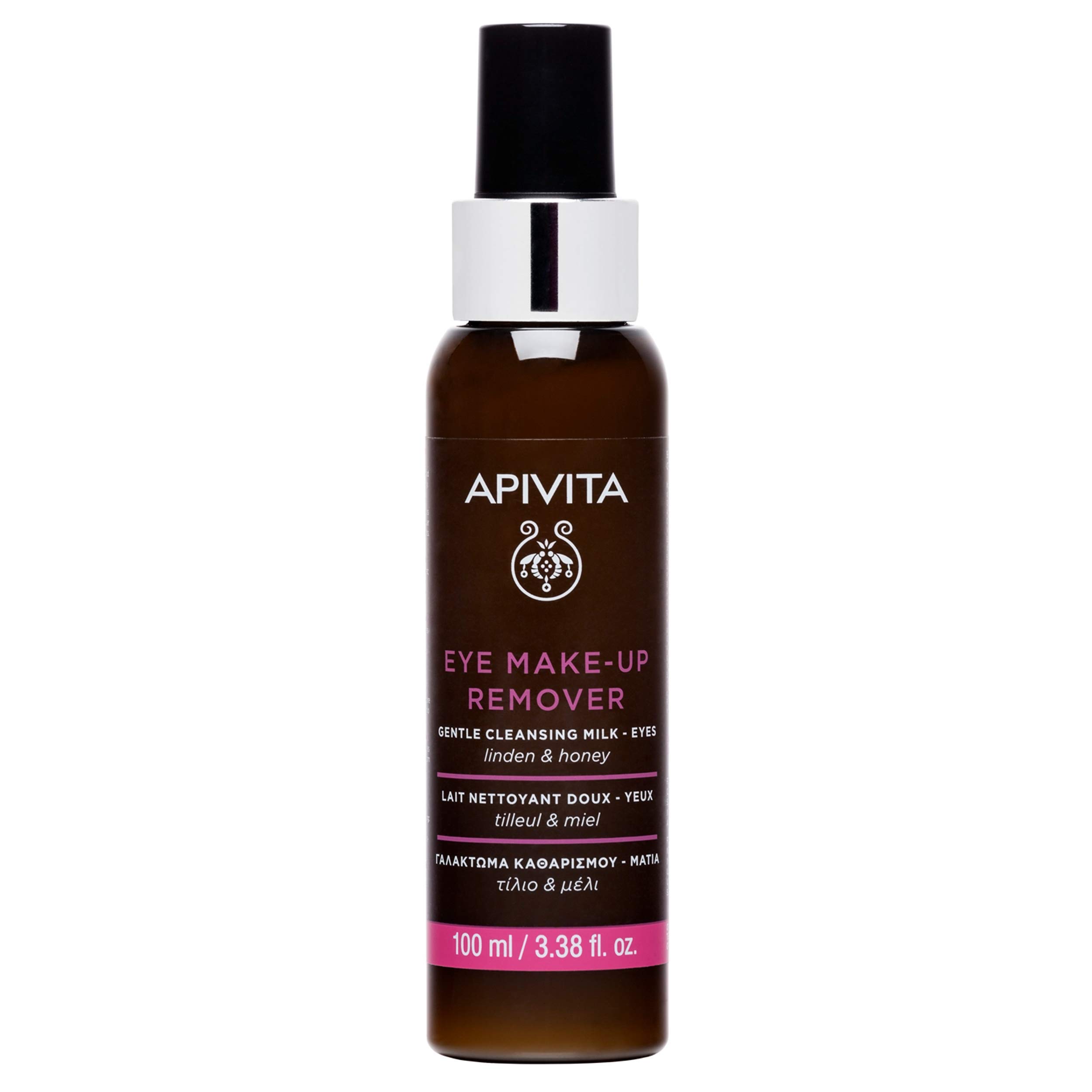 ApivitaEye Makeup Remover | Hydrating & Soothing Gentle Cleansing Milk with Linden & Honey, 100 mL / 3.38 oz