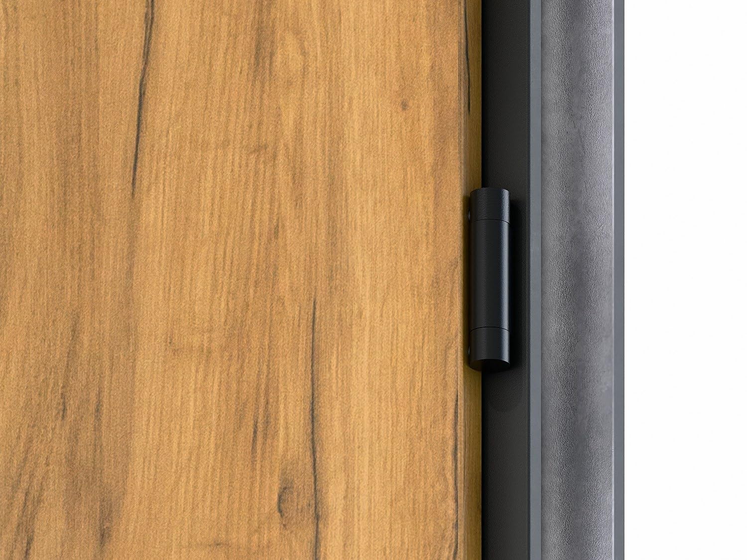 Vente-unique - Puerta de entrada Cobrita - L 95.1cm x A 9cm x H 203.7cm - acero - color natural claro