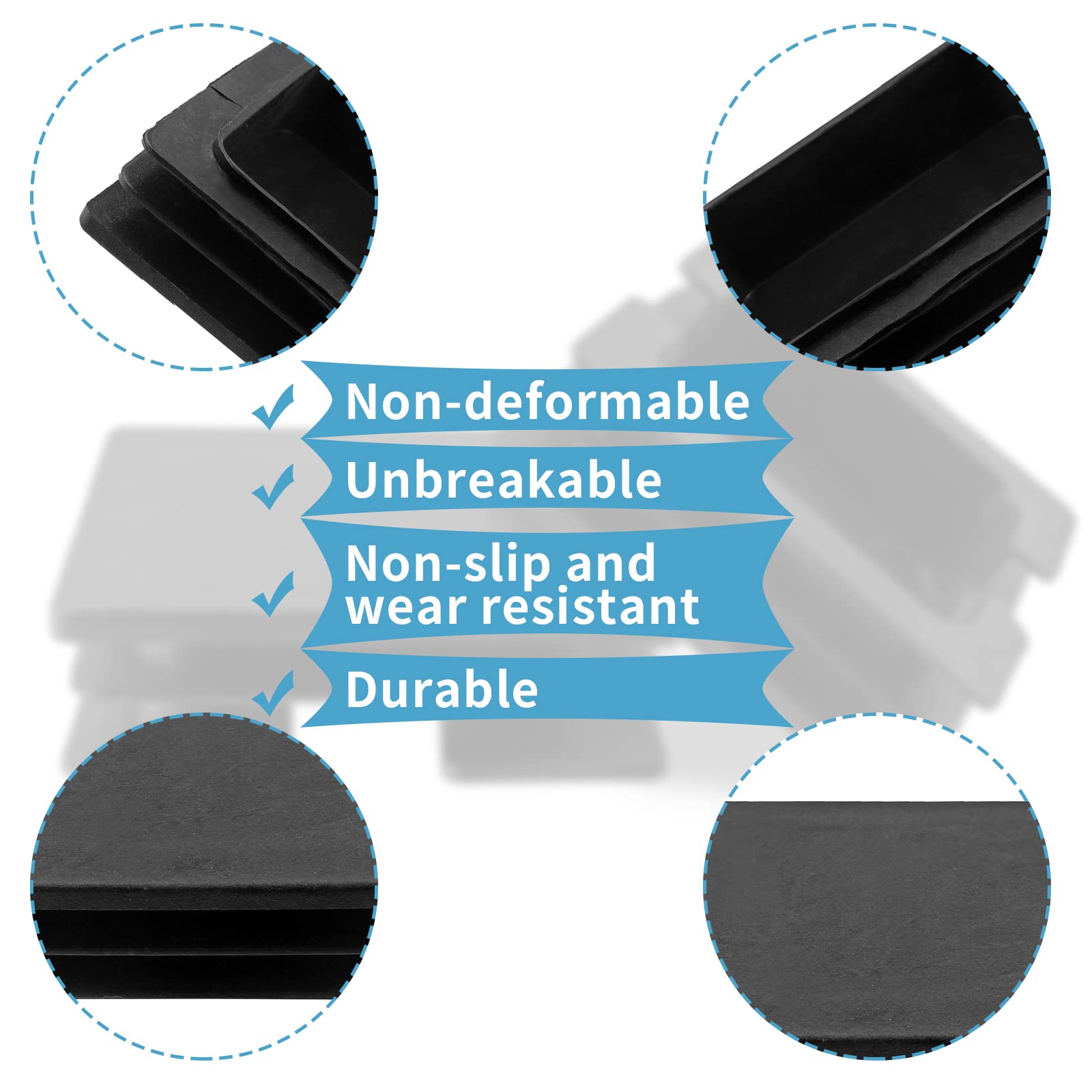 🪑 4 Tapas De Pie Para Tubo Redondo – 40 Mm Diámetro – Tapones Finales Negros (Fabricado En Alemania) – GleitGut GmbH