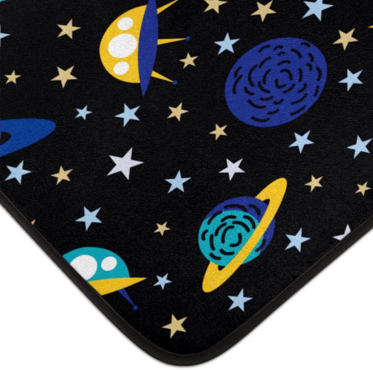 5 x 7 feet Cartoon Cute Earth and Spacecraft Super Soft Area Rug for Kids Baby Nursery, Carpets for Entryway Laundry Kids Room Nursery, Dorm Rugs for Grils Boys