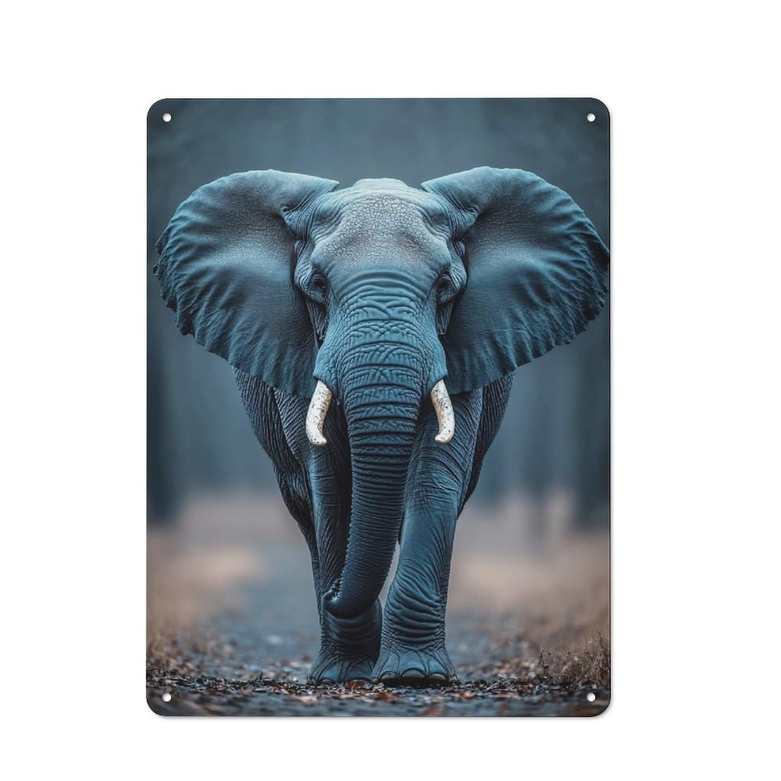 Majestic Elephant Portrait Decorative Tin Sign 40x30cm, Old Fashioned Vintage Wall Decor for Lounge, Study, Pub Or Wall Gallery