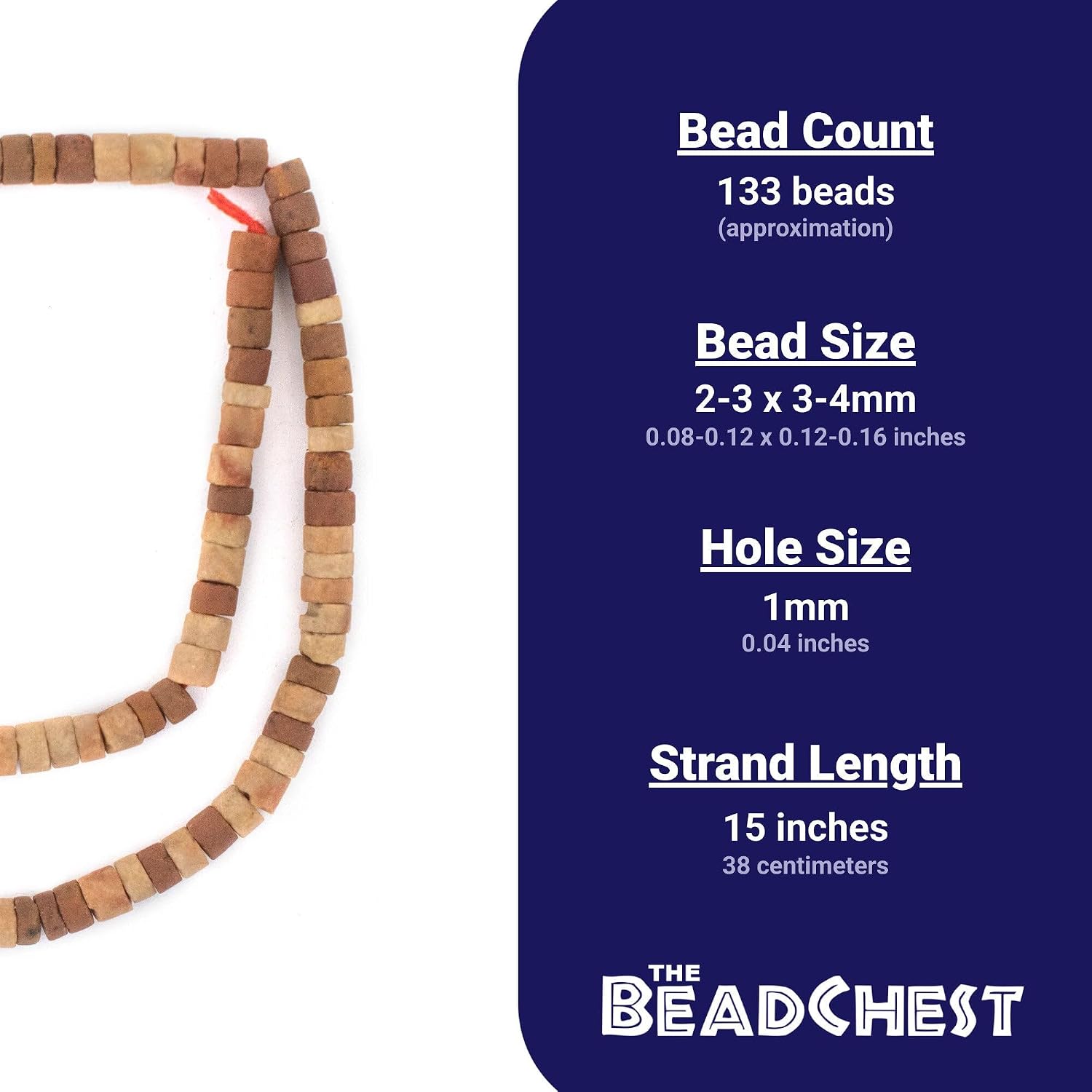The Bead Chest Mixed Brown Cylindrical Afghan Jade Beads 4mm Afghanistan Cylinder Gemstone 15 Inch Strand
