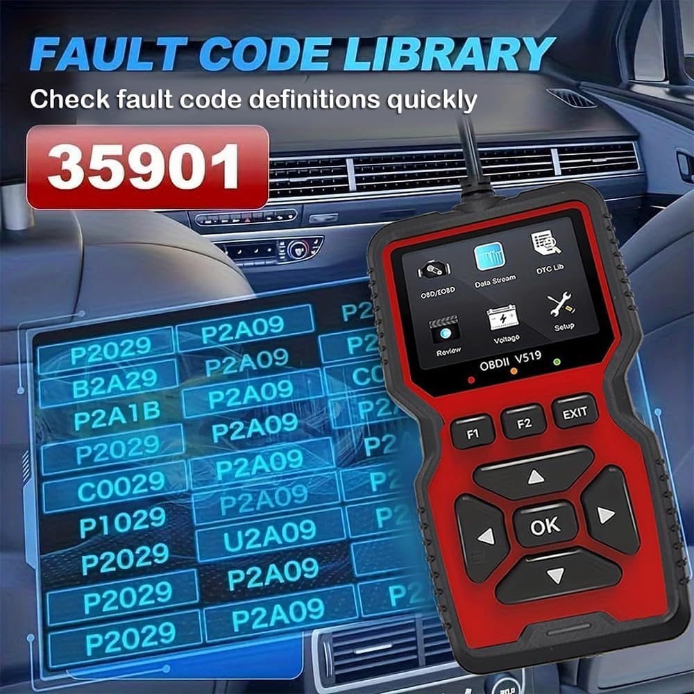 Escáner OBD2 para Coches para SsangYong Korando Actyon Rexton Rodius Turismo, Lector de Códigos de Error, Detector Fallos Cóche, Borra Check Engine, Plug & Play Pantalla Clara,A