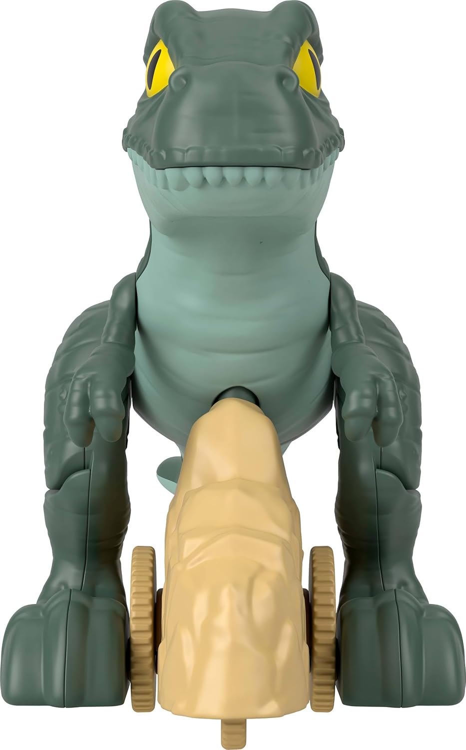 Fisher-Price Imaginext Jurassic World Dinosaur, Tyrannosaurus Rex Push-Toy with Rolling Wheels & Wiggling Motion, 5.5-inch Tall T. rex - Image 4