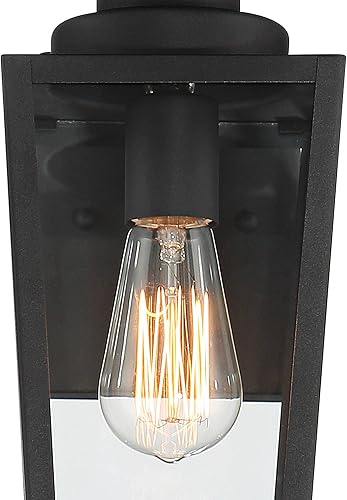Miniatura 9 de Possini Euro Design Ackerly - Farol rústico de 14 pulgadas de alto para exteriores, lámpara de pared para porche, casa, exterior, bombilla Edison
