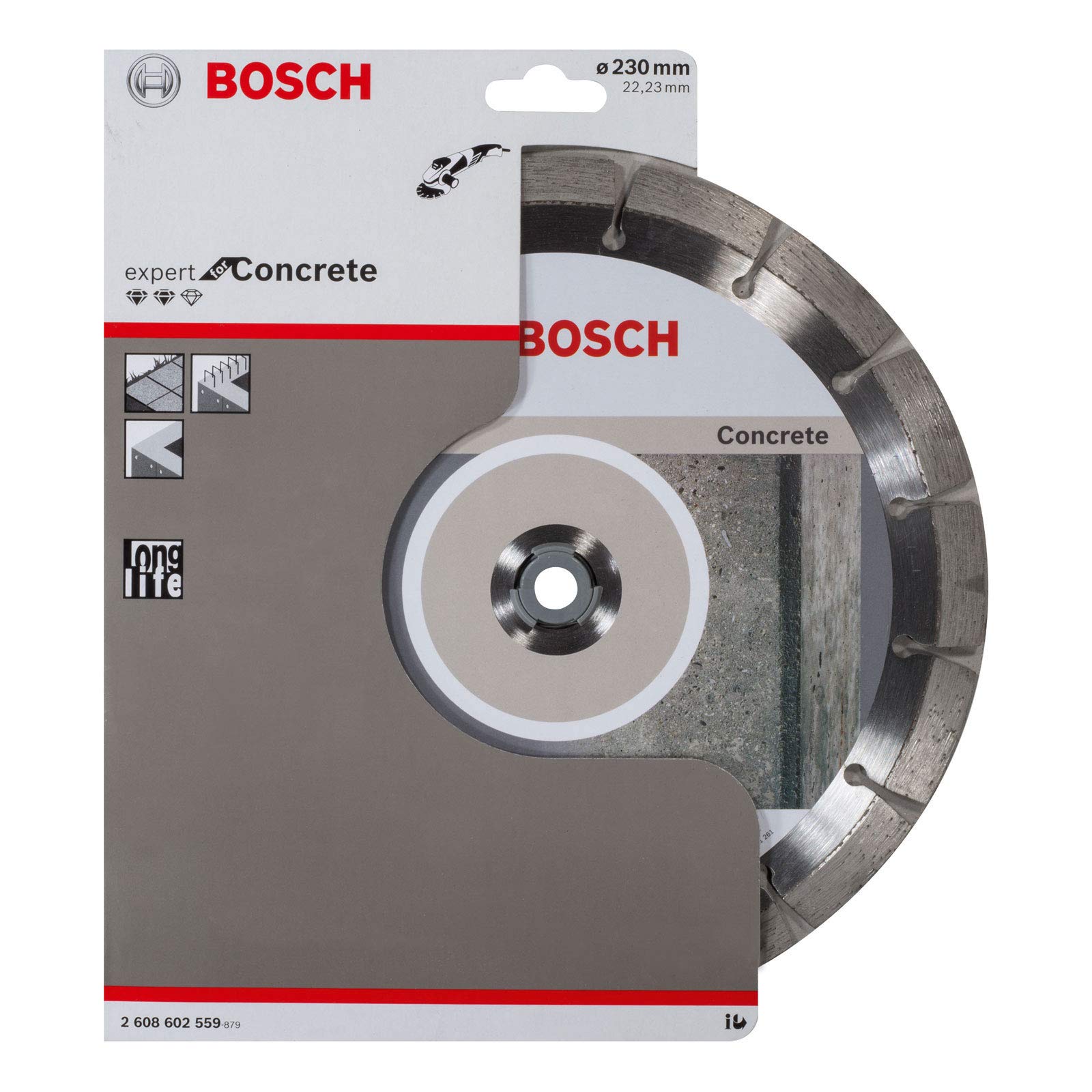 Bosch Accessories 2608602556 Disque à tronçonner diamanté expert for concrete 125 x 22,23 x 2,2 x 12 mm Gris