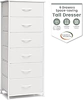 Vista 14 de Crestlive Products Torre de Almacenamiento Vertical para Cómoda - Marco de Acero Resistente, Superficie de Madera, Contenedores de Tela de Fácil