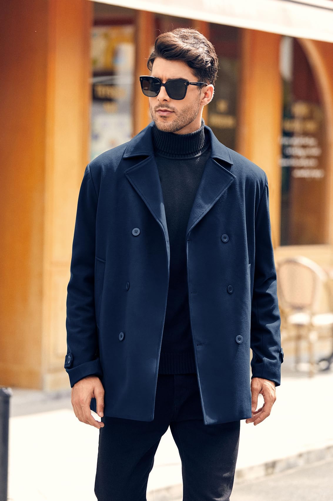 Runcati Uomo Classico Doppio Petto Cappotto Slim Fit Trench Casual Giacca Lunga Inverno Calda Business Capispalla