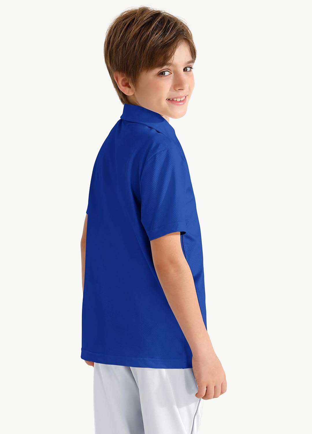Boys' Performance Polo Shirt - Golf Grid Short Sleeve Collar Shirts Youth Stretch Quick Dry Lightweight Athletic UPF50+ - Image 2