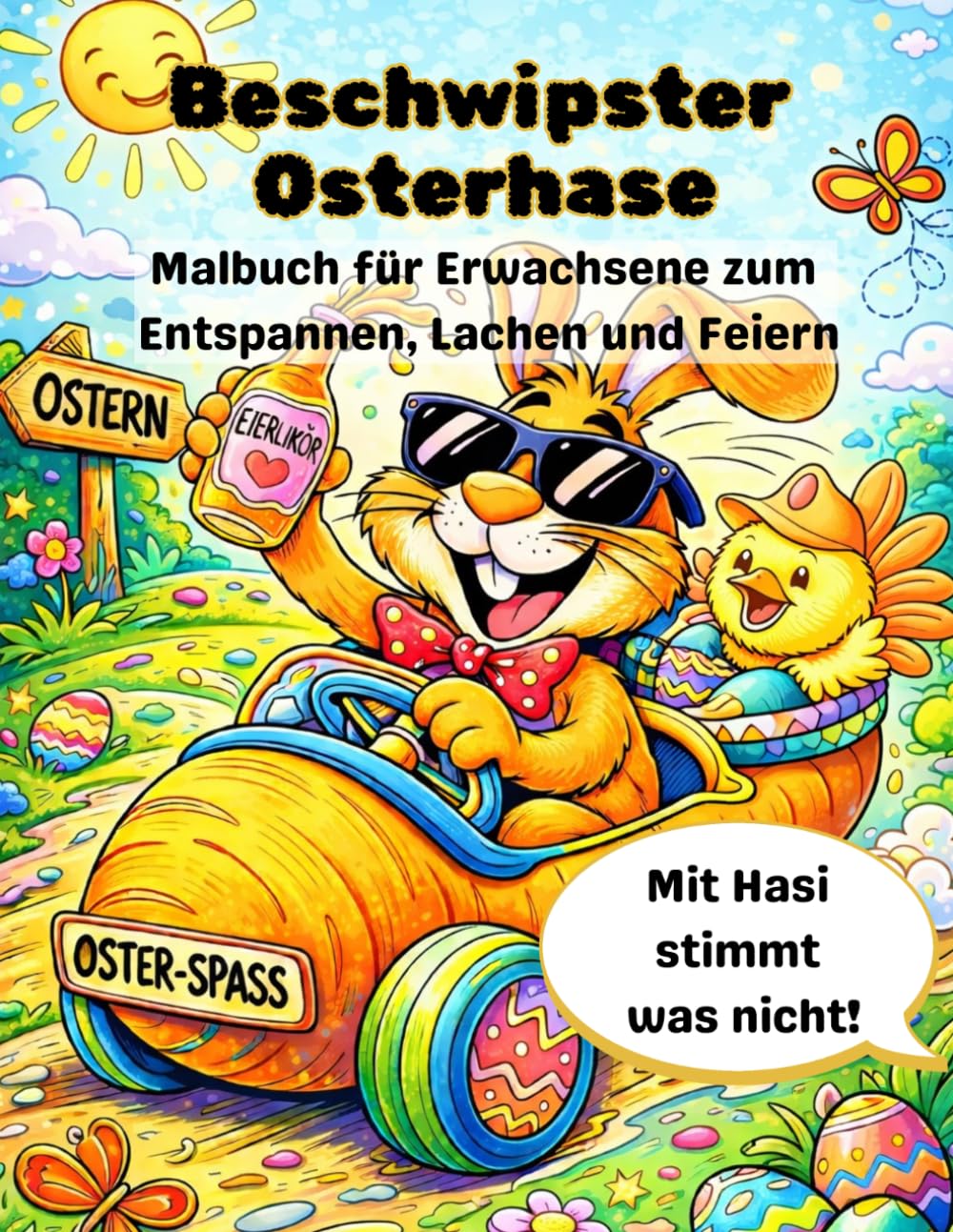 Beschwipster Osterhase: Malbuch für Erwachsene zum Entspannen, Lachen und Feiern