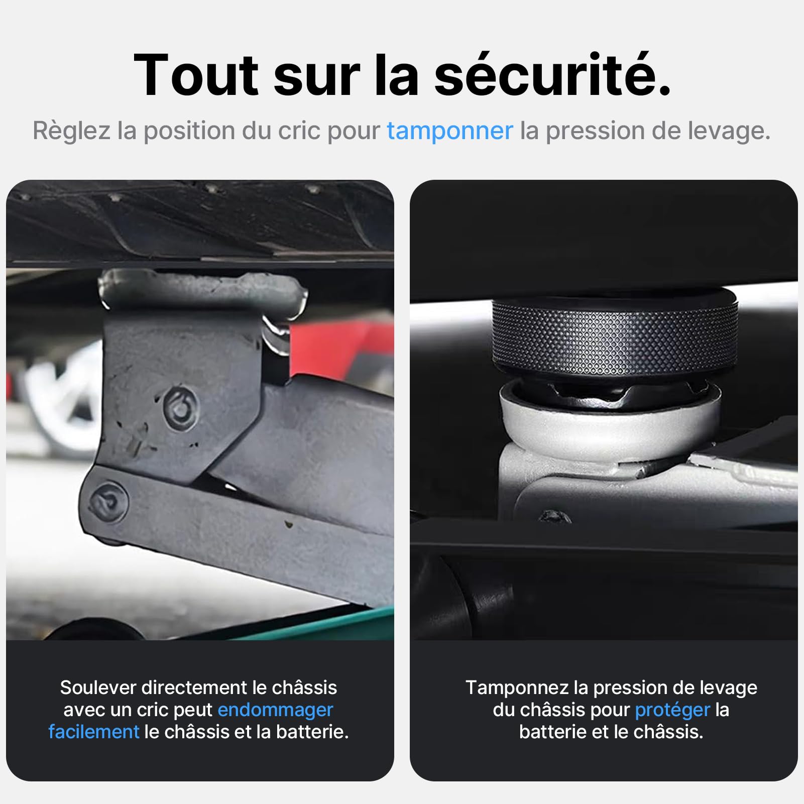Lot de 4 Plots de Levage pour Tesla Model S 3 X Y (2016-2025 et 2026 Highland/Juniper) Tampons en Caoutchouc pour Cric avec Boîte de Rangement