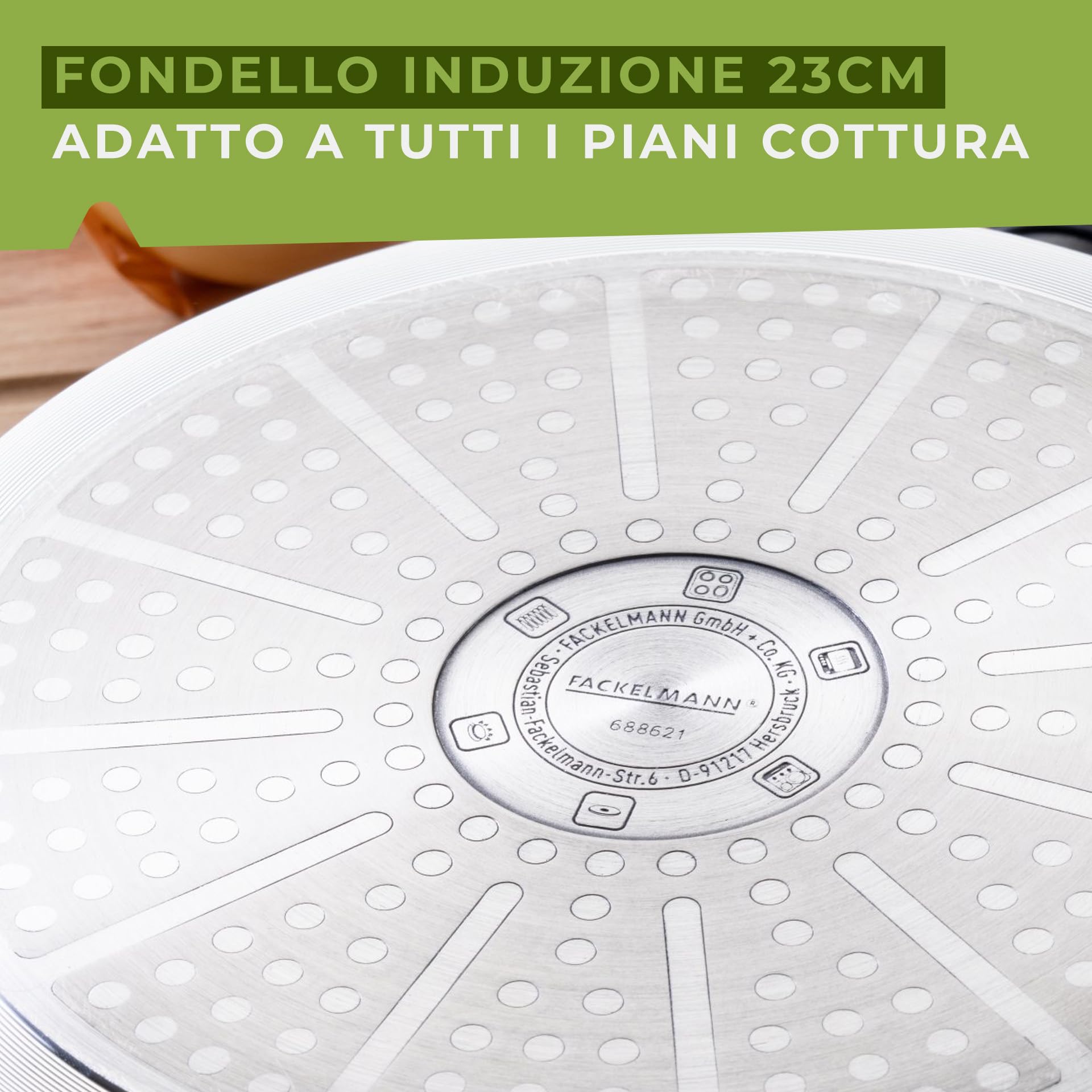 Fackelmann Bistecchiera Grill Antiaderente 28x28 cm in Alluminio Riciclato PFAS FREE, Padella Grill per Induzione con Rivestimento, Manico Soft Touch, Linea Oliva
