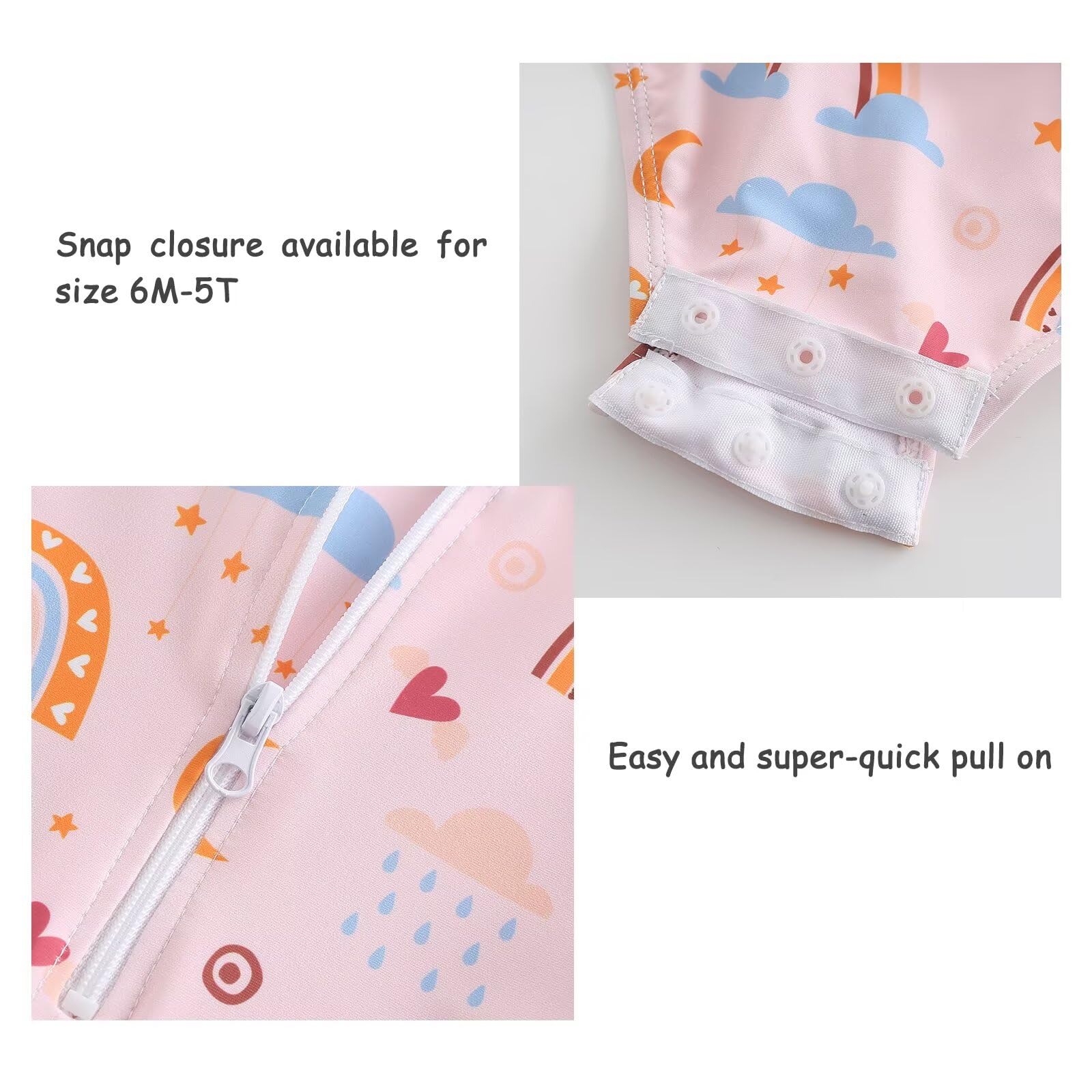 Aisyee Baby Girl Swimming Costume Long Sleeve One Piece Swimwear Baby Girl Swimsuit 3 Months-5 Years