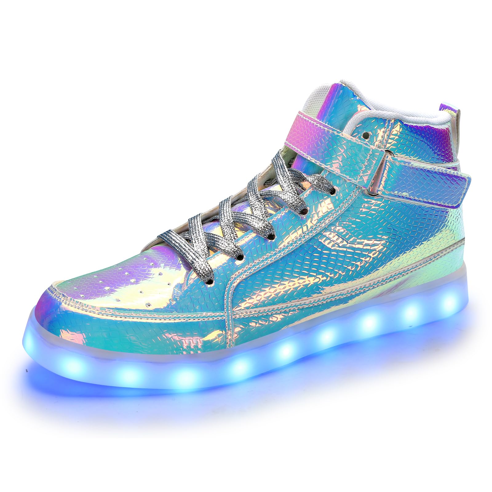 KUNWFNIX Light Up Shoes Men Women LED Shoes High Top Adult Light Up  Sneakers Glow in The Dark Shoes with USB Recharging for Dancing Parties