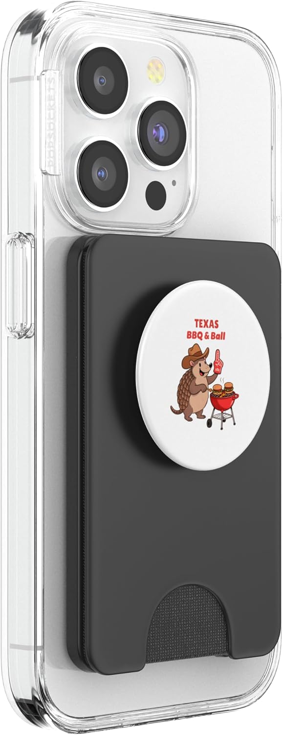 Texas BBQ Armadillo Grill Party Ball Funny Texas PopSockets PopWallet for MagSafe