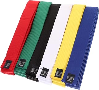 INOOMP 6pcs Taekwondo Colored Ranking Belts Belt for Martial Arts Uniform Belt for Taekwondo Karate Judo Aikido Kids Adult Cotton