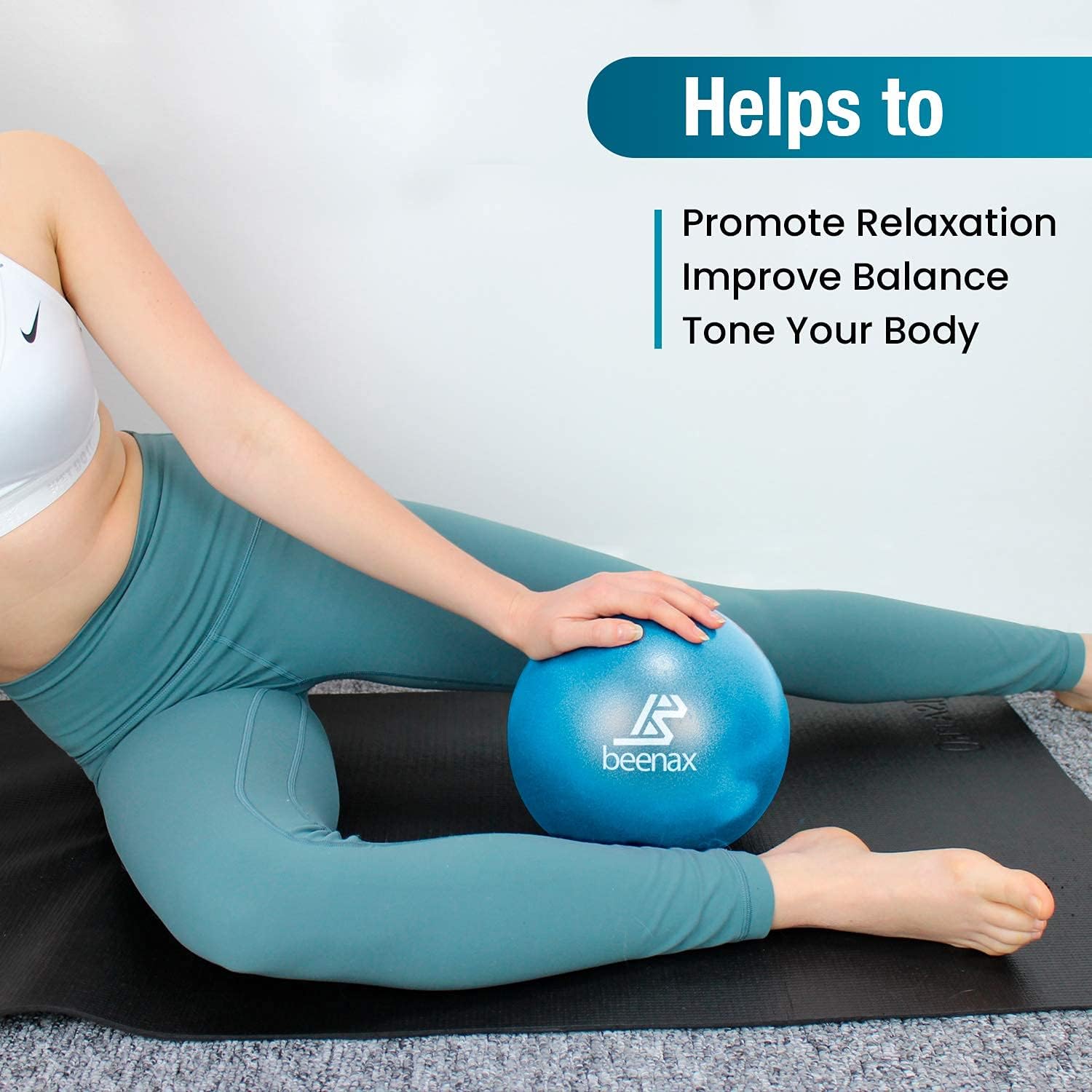 Beenax 23cm Soft Pilates Ball, 9 Inch Exercise, Mini Barre, Gym Ball, Perfect for Yoga Pilates, Core Training - Image 4
