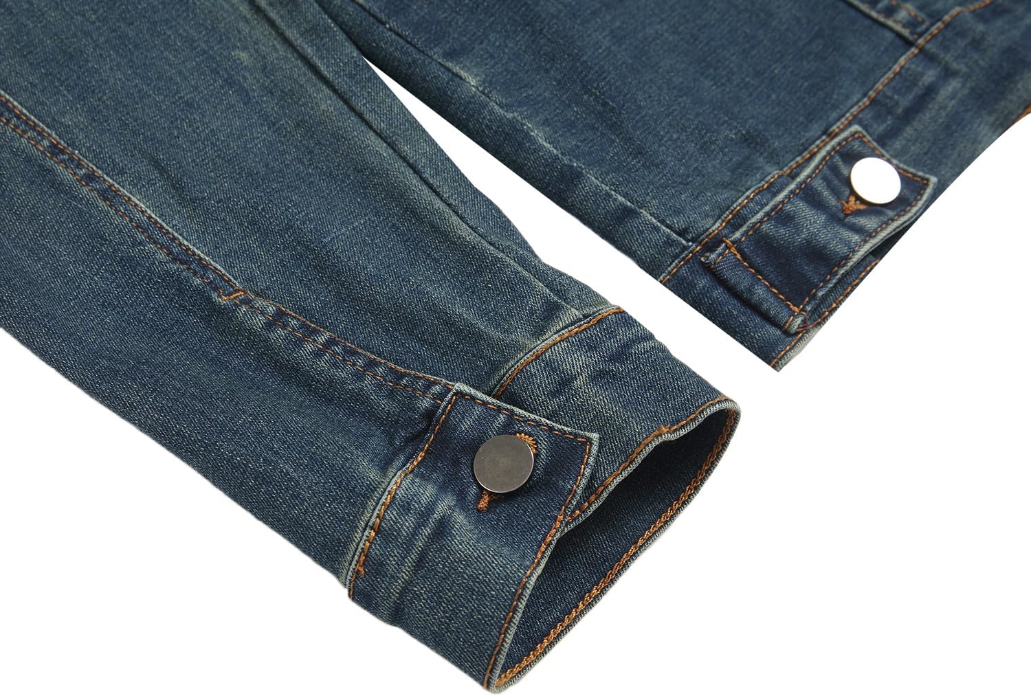 QIMYUM Jean Jacket For Men, Distressed Slim Denim Jacket - Image 8