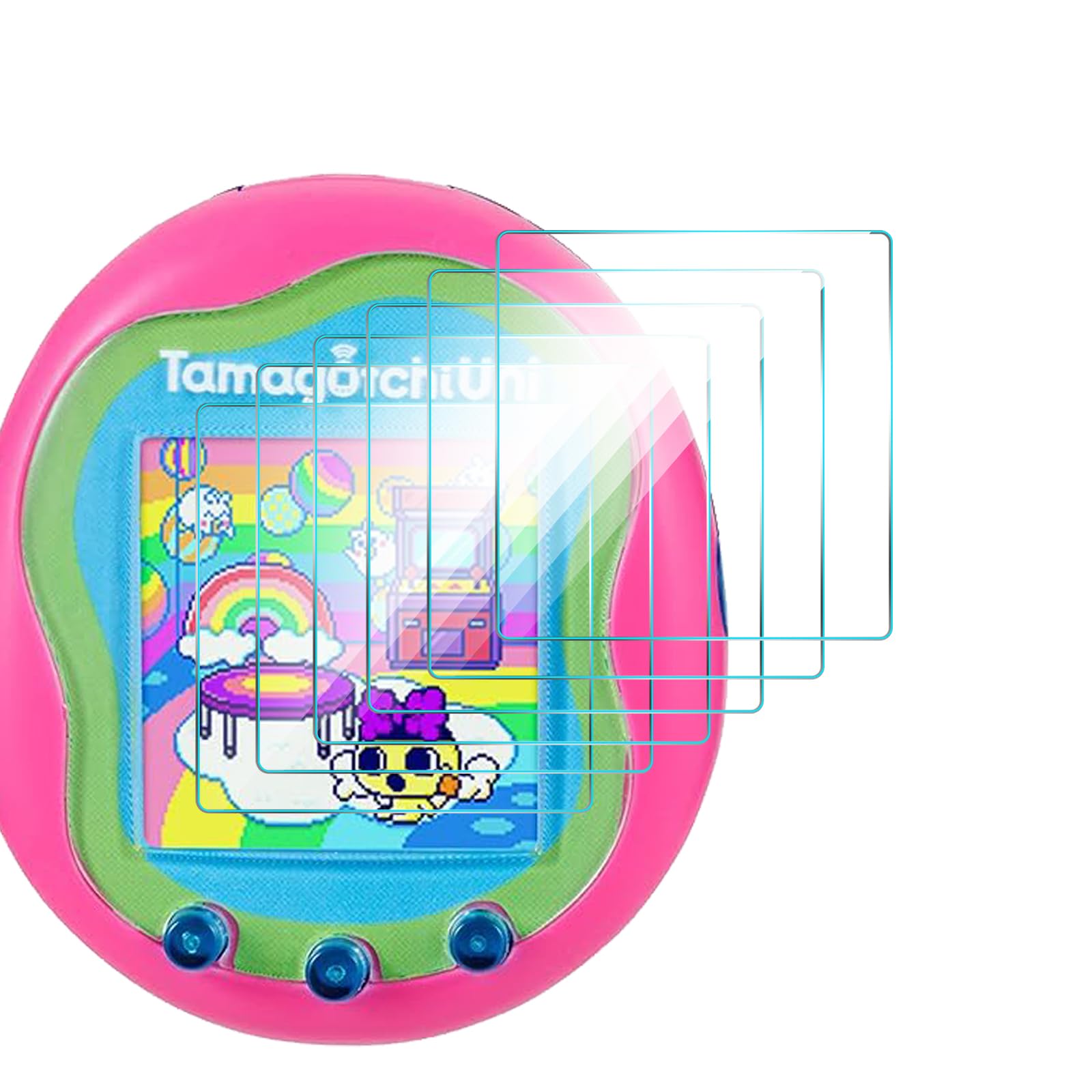 GIOPUEY Ochraniacz ekranu do Tamagotchi Uni, [6 opakowań] Elastyczna folia ochronna na ekran TPU, [odporna na pęcherzyki] [odporna na zużycie] - przezroczysta