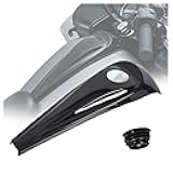 Smooth Dash Fuel Console & Gas Tank Cap Cover Compatible with 2008-2023 Harley Touring Street Road Glide Electra Glide FLHT FLHX Tri Glide Ultra Limited Gloss Black