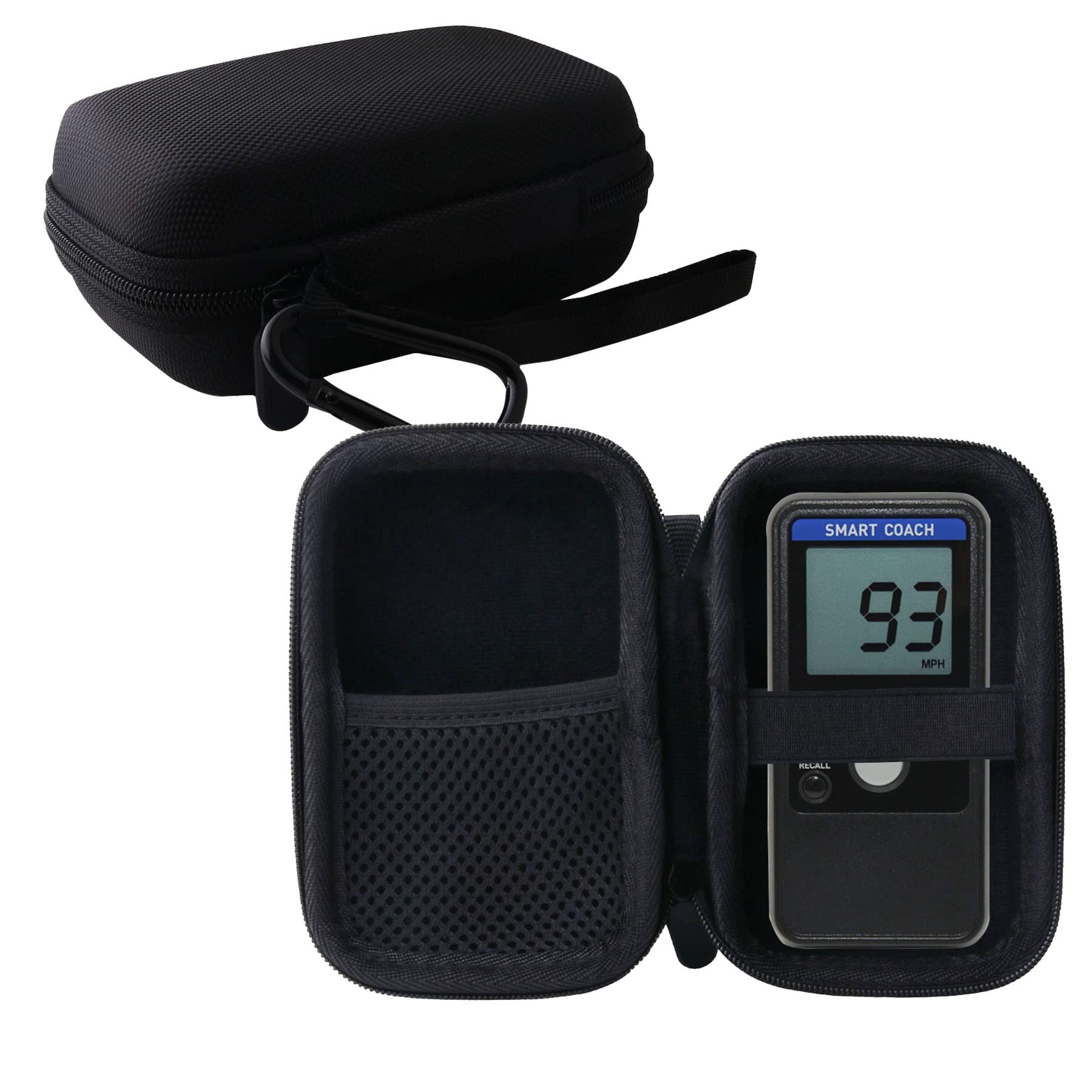 WERJIA Hard Carrying Case Compatible with Pocket Radar Smart Coach, Ball Coach, App, Mesh Pocket for Cable and Wrist Strap