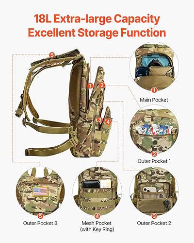 Miniatura 6 de VEVOR Hydration Backpack, Insulated Hydration Pack Backpack with Water Bladder, Hiking Water Backpack with Storage for Men Women, Hydro Water