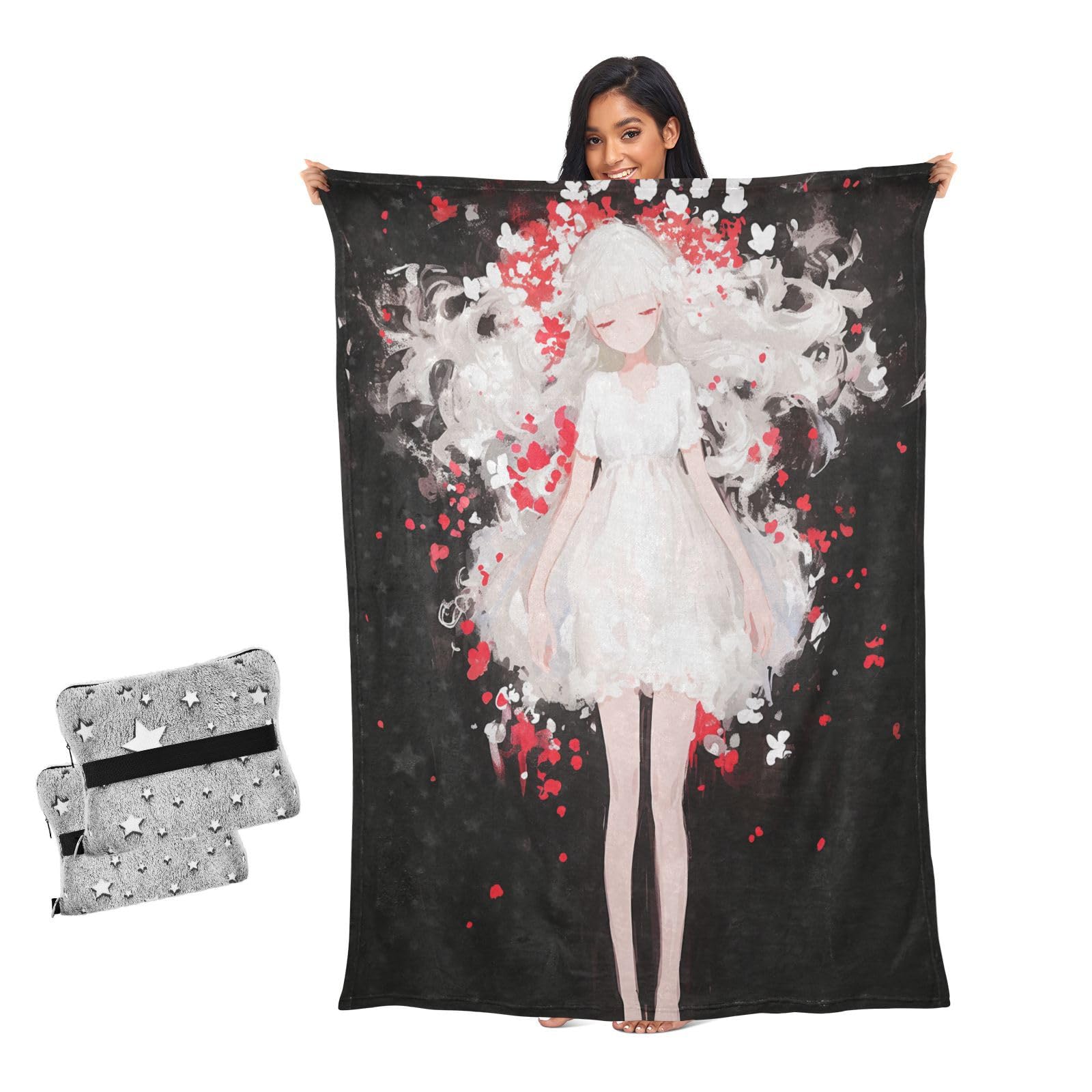 Couverture fleurs d'anime élégante et confortable pour femme et homme
