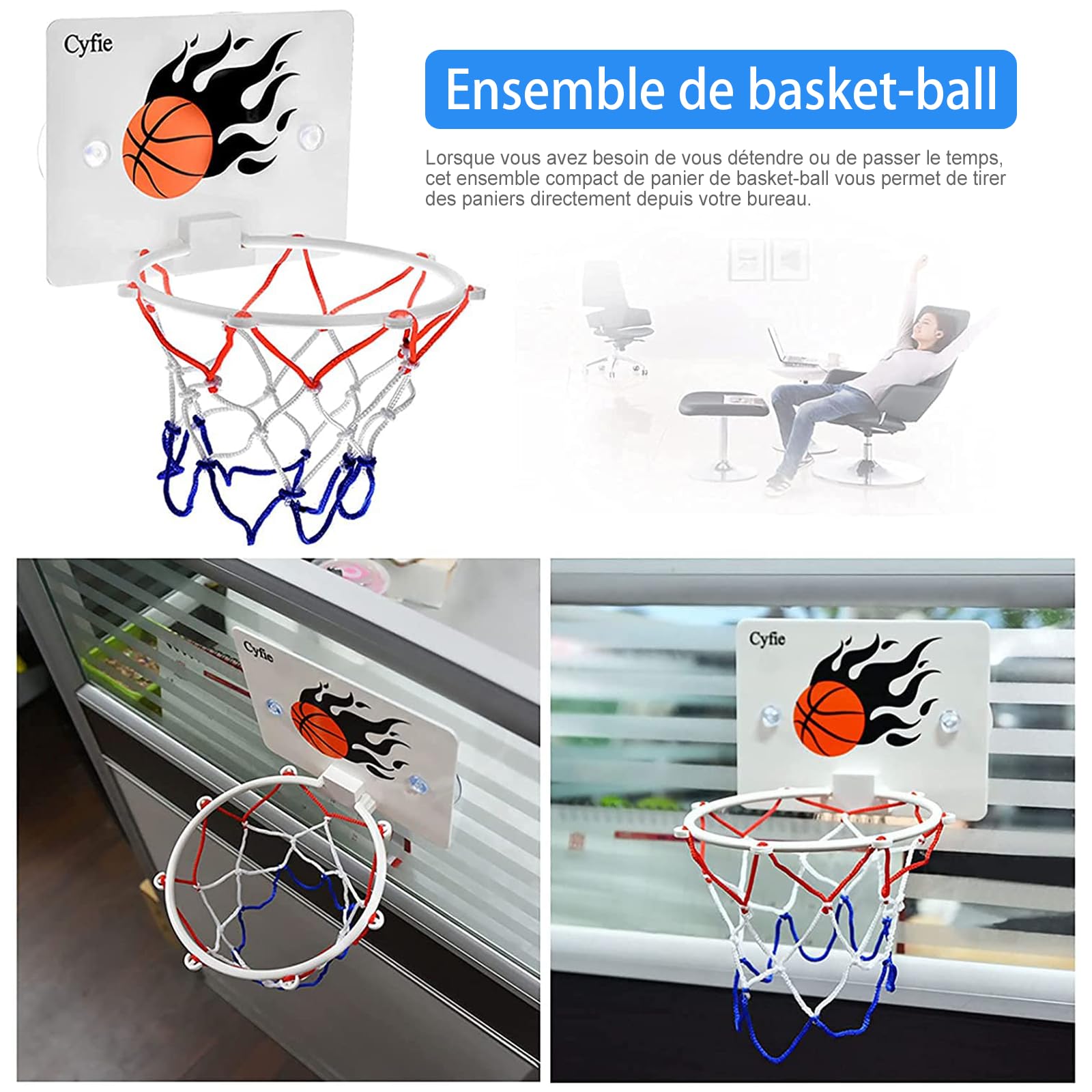 MMF® Mini Panier Basket Ball avec Ballon et Pompe(8213) - Sport