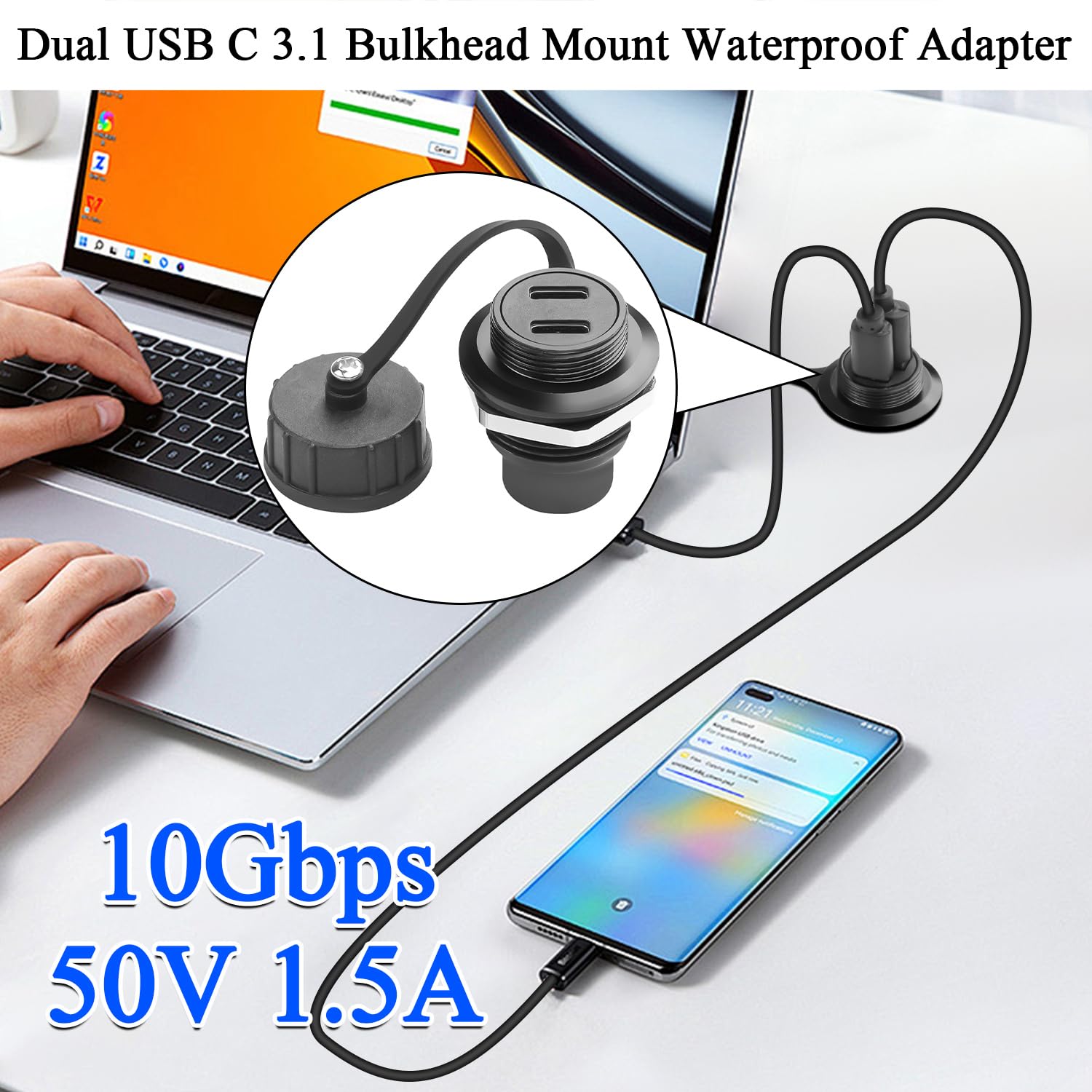 QIANRENON HDMI 2.1 U Shape Angle Display Adapter 8K HDMI 2
