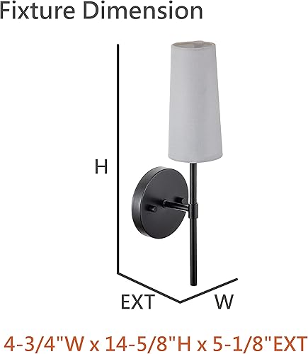 Miniatura 6 de Aspen Creative 62719-01-2, 1 accesorio de pared para interiores, 4-34 pulgadas de ancho x 14-58 pulgadas de alto x 5-18 pulgadas de E, acabado negro