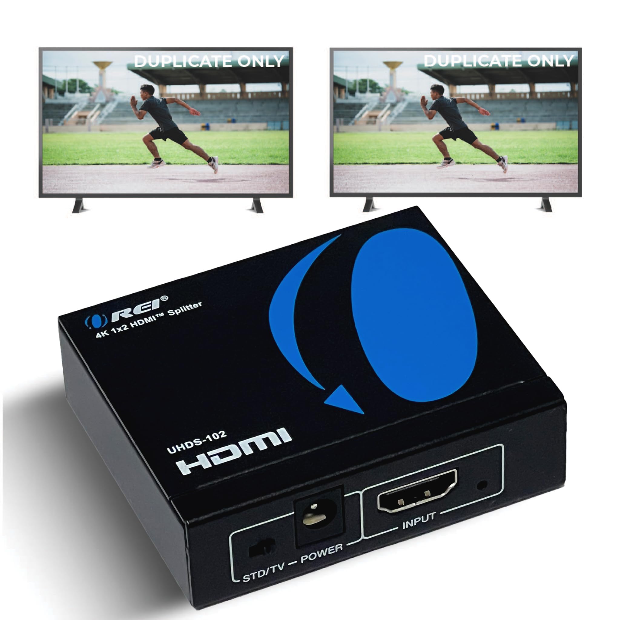 OREI UltraHD 4K @ 60 Hz 1 X 2 HDMI Splitter 1 in 2 Out 2 Port 2: 8-Bit - HDMI 2.0, HDCP 2.0, 18 Gbps, EDID, Duplicate/Mirror 4K Screens - UHDS-102