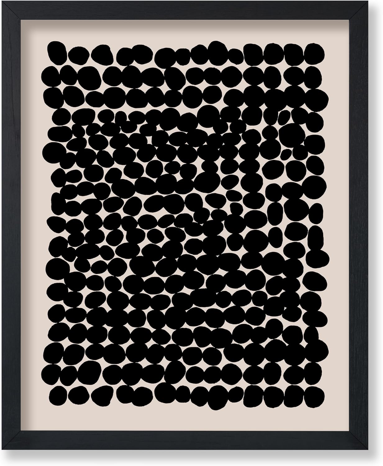 Poster Master Modern Abstract Poster - Black Pebbles Print - Abstract Circles & Mid Century Modern Art - Illustration & Minimal Art - Living Room or Office Decor - 8x10 UNFRAMED