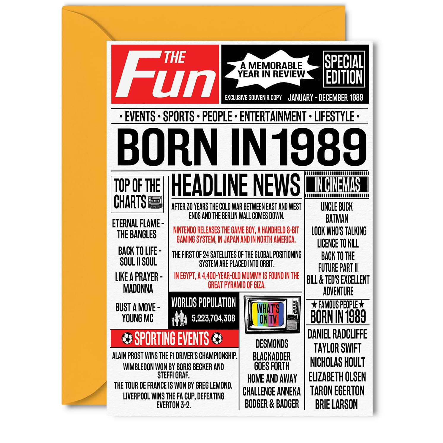19th Birthday Cards for Men Women - Born In 2007 Newspaper - Happy 19 Birthday Card for Son Daughter Cousin Vintage Retro Back In 2007, 145mm Bday Greeting Cards — view 245