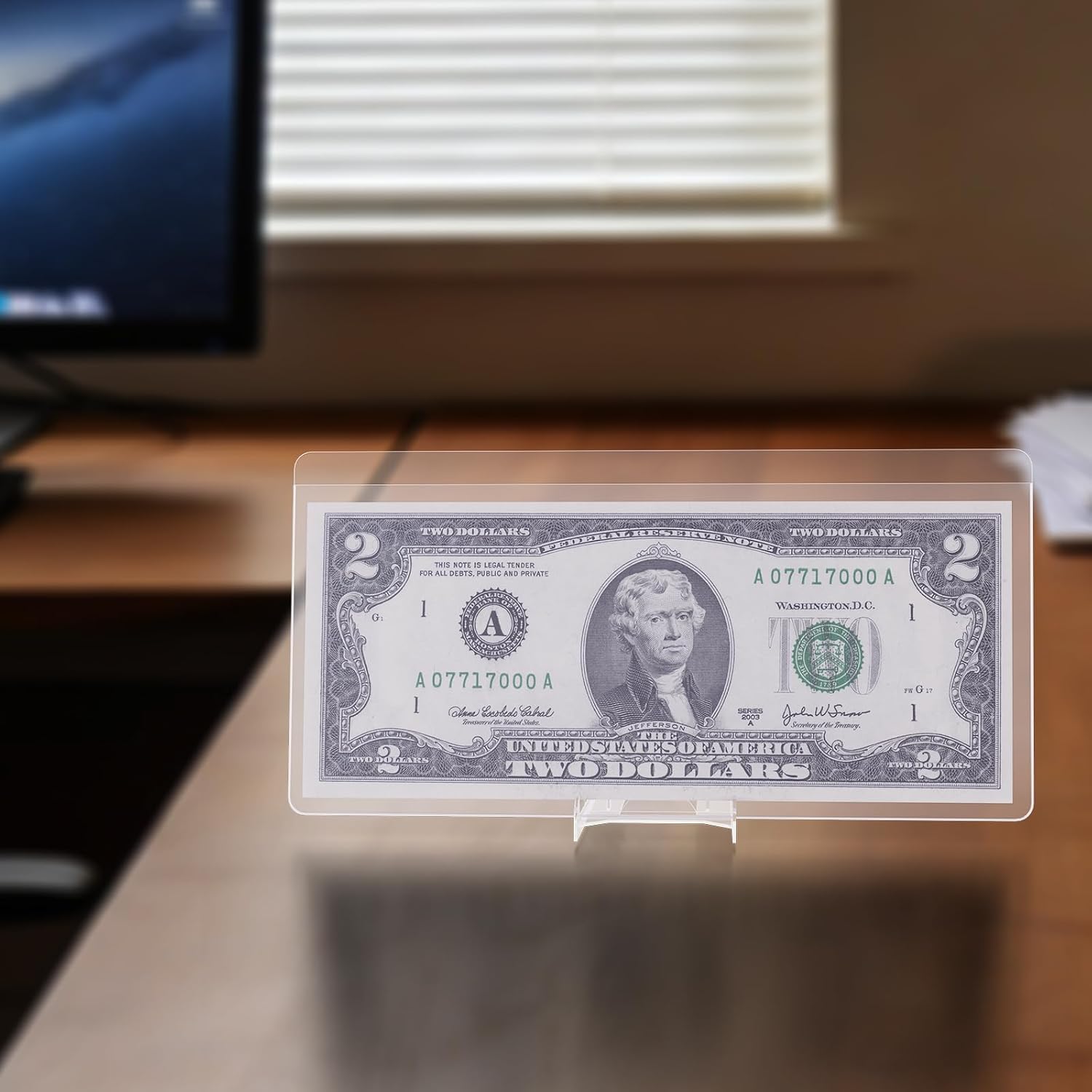 50ct Regular Bill Currency Holder - Semi Rigid Currency Holder Collecting Supplies for Collectors, Waterproof Protective Sleeves for Bill, Currency Notes & Banknotes, Clear Money Holders