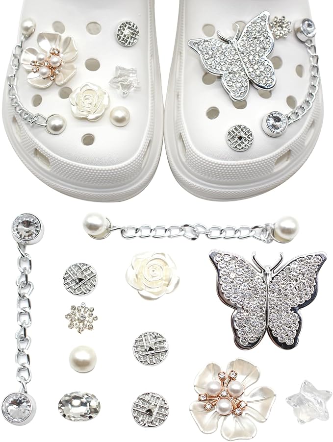 JKDHJK Shoe Charms for Croc Charms, Croc Jibbitz, Crystal Diamond Shoe