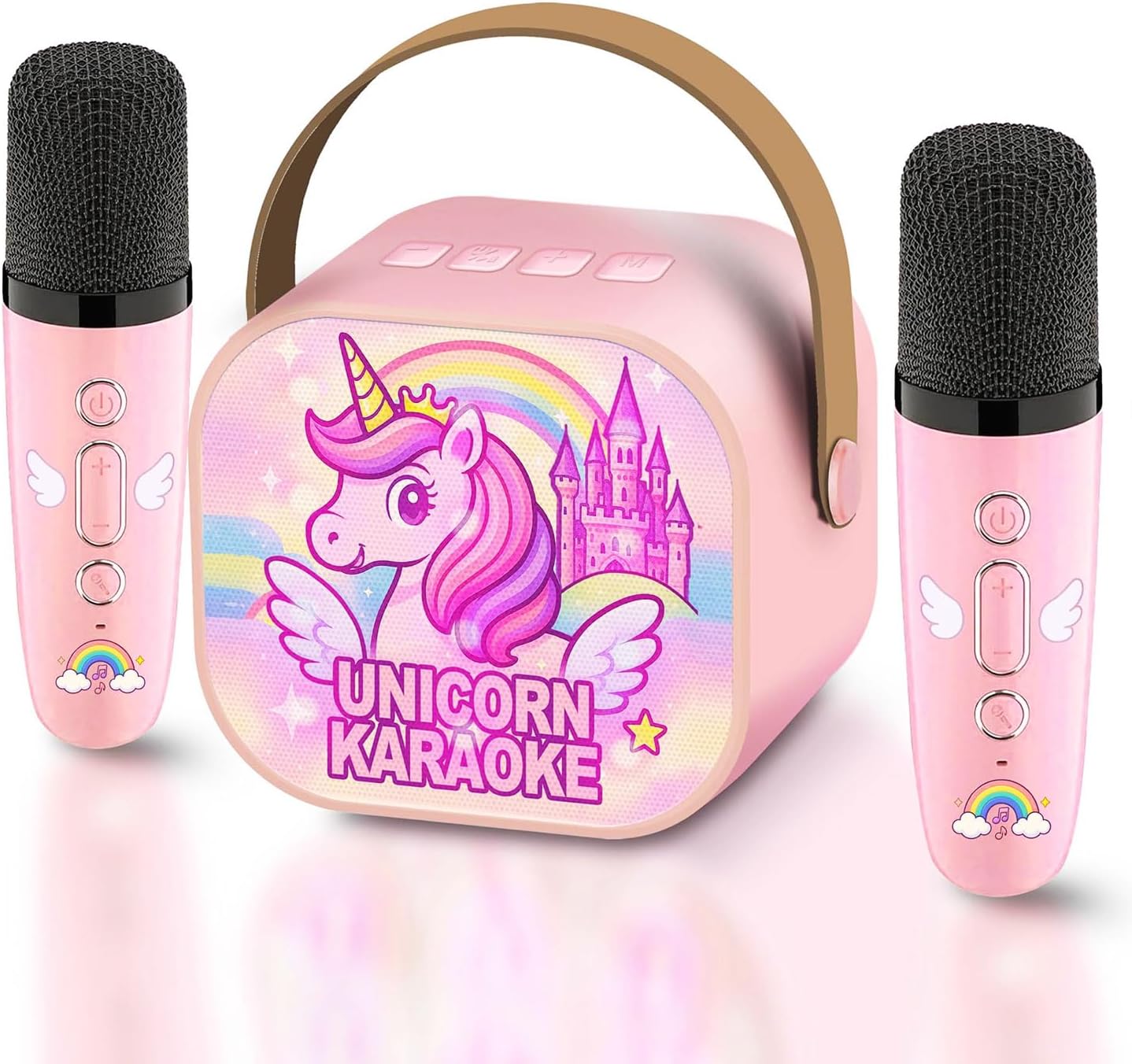 Unicorn Toys for Girls Age 4-6 Mini Karaoke Machine for Girls Unicorn Birthday Decorations Toys 3 4 5 6 7 8 9 Year Old Girl Birthday Gifts with 2 Wireless Microphones - Image 8