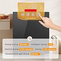 Vista 3 de EUHOMY Secadora de ropa portátil de 1.5 pies cúbicos, secadora compacta de 850 W con manguera de escape, acabado espejo, panel táctil LCD, 4 modos